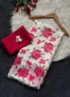 Tew Soft Tabi Flower Print With Handwork Saree
